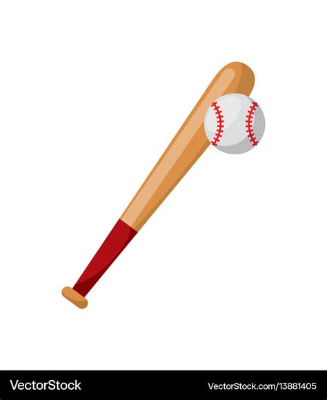 Baseball bat and ball Royalty Free Vector Image