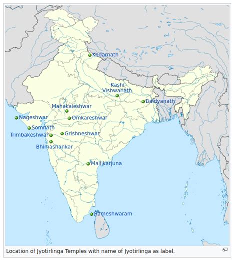 12 Jyotirlinga Images With Names And Places Map