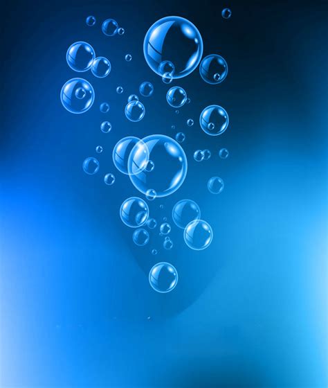 Blue Water Bubbles Background Vector, Water, Bubble, Flat Background ...