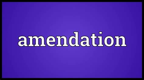 Amendation Meaning - YouTube