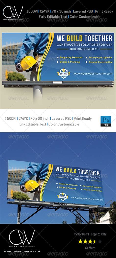 Construction Company Billboard Template Vol.2 | Construction business ...