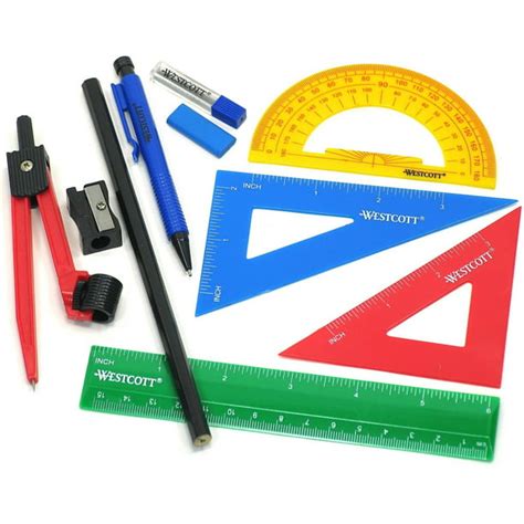 Westcott Ten Piece Math Ruler Tool Kit , Assorted Colors - Walmart.com ...