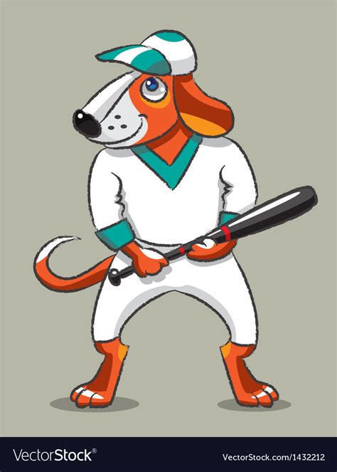 Dog the baseball player Royalty Free Vector Image