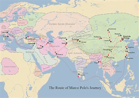 Map of Marco Polo's Travels (Illustration) - World History Encyclopedia