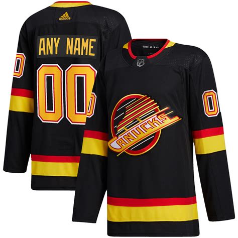 Men's Vancouver Canucks adidas Black 2020/21 Alternate - Custom ...