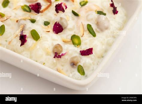 Indian Fasting Food Sabudana Kheer, Sagudana Khir Or Sago Seed Pudding ...