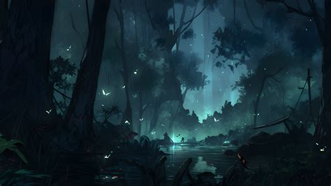 Dark Magical Forest Desktop Wallpaper - Magic Forest Wallpaper