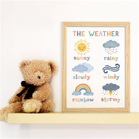 Weather Printable, Educational Posters, Classroom Posters, Playroom ...