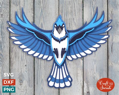 Blue Jay in Flight SVG 3D Blue Jay SVG - Etsy Canada