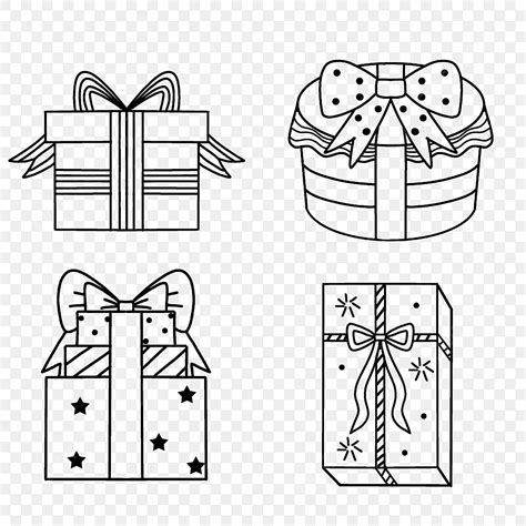 Caja De Regalo De Navidad De Dibujo Lineal PNG , Dibujo Lineal, Navidad ...