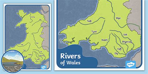 Welsh Rivers Map - Rivers in Wales (teacher made) - Twinkl