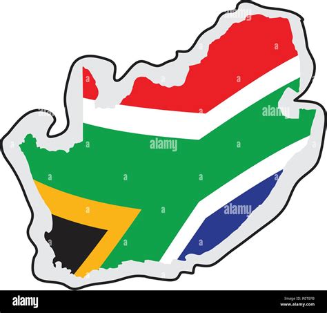 Map of South Africa with its flag Stock Vector Image & Art - Alamy