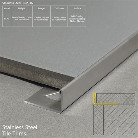 Supply Stainless Steel Brushed L Edging Strip SS Trim SSAL Factory ...