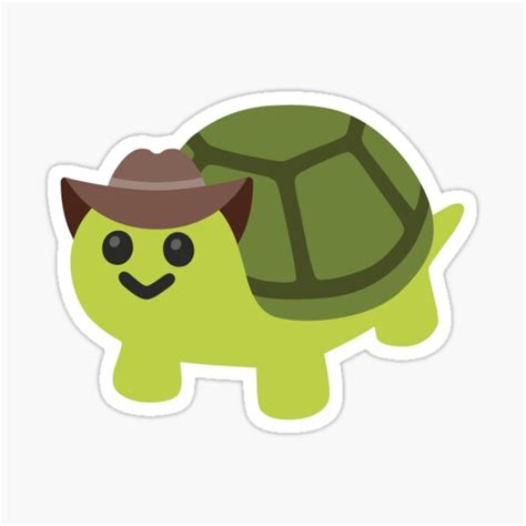 "Turtle Tortoise Cowboy Hat Cute Happy Emoji Yeehaw" Sticker for Sale ...