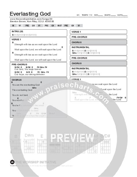 Everlasting God Chords PDF (Shane & Shane / The Worship Initiative ...