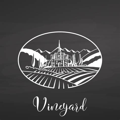 Vineyard logo and title on chalkboard – instant download | ? logo ...