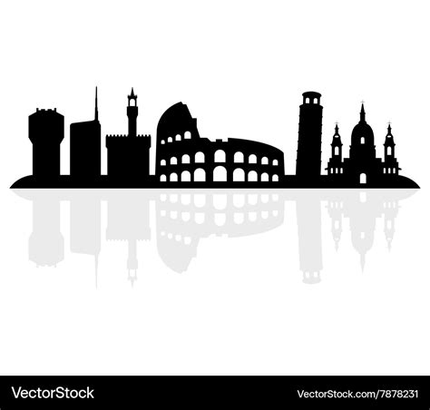 Italy skyline Royalty Free Vector Image - VectorStock