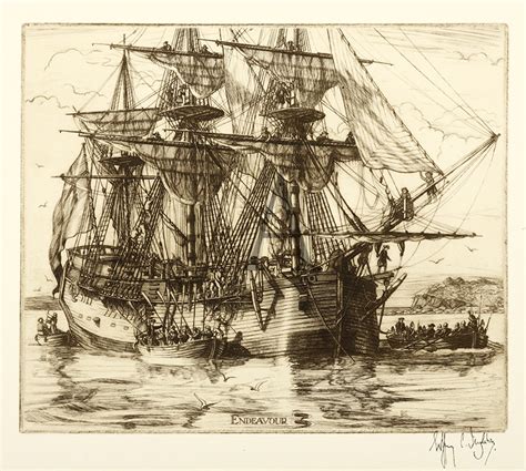 Endeavour (Captain James Cook landing from H.M. Bark 'Endeavour ...