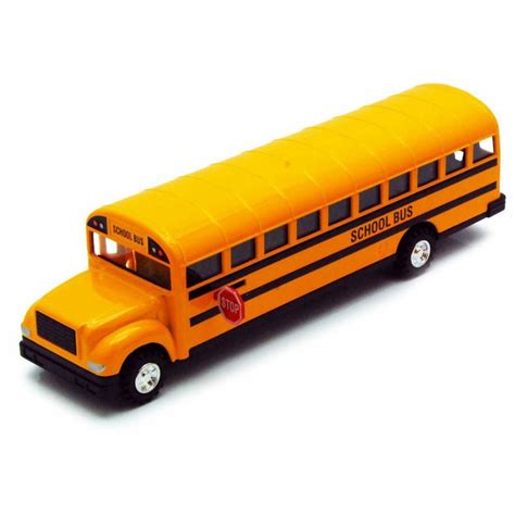 Large Die Cast yellow School Bus toy model with Pull back action 8.5 ...