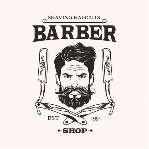 Premium Vector | Barber shop logo on light background