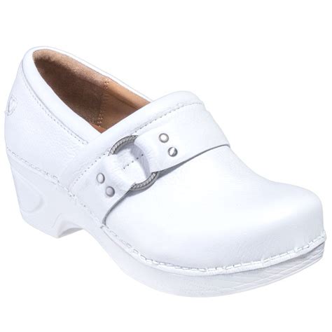 Nurse Mates Shoes: Women's 257704 White Slip-Resistant Dakota Clog ...