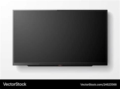 3d realistic black blank tv screen modern Vector Image