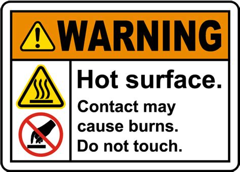 Warning Hot Surface Sign - Get 10% Off Now