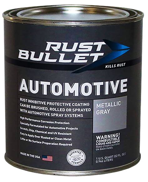 RUST BULLET Automotive - Rust Inhibitor Rust Paint (Quart, Metallic ...