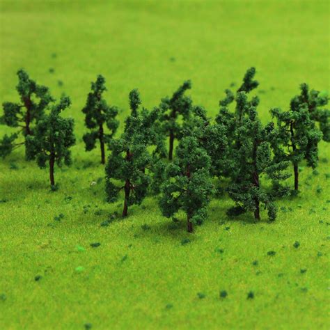 D4316 50pcs N Scale 1:160 Deep Green Trees Railraod Tree 43mm Model ...