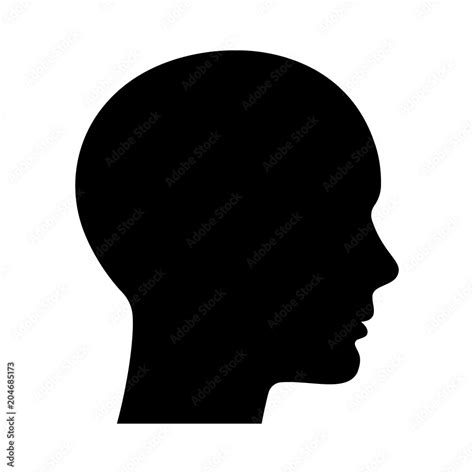 Head black silhouette. Human profile. Vector Stock Vector | Adobe Stock