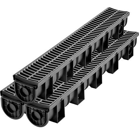 Buy VEVOR Trench Drain System,5.8x5.2x39-Inch HDPE Drainage Trench ...