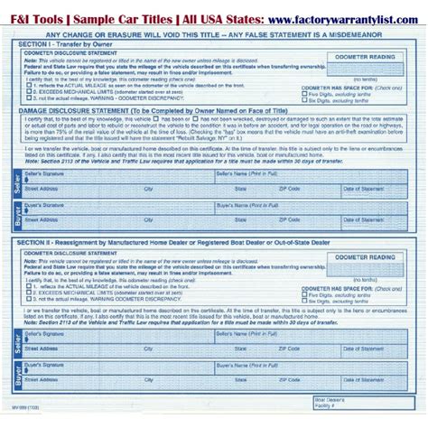 Transfer Car Title Ny To Nj - How to Sign Your Car Title in Maryland ...