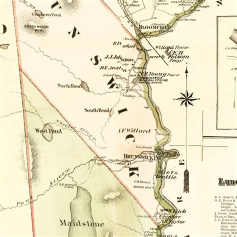 Vintage Map of Essex County, Vermont 1878 by Ted's Vintage Art