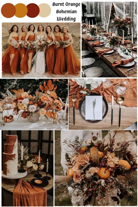 Boho Wedding / Burnt Orange color scheme / Terra cotta and rust colors ...