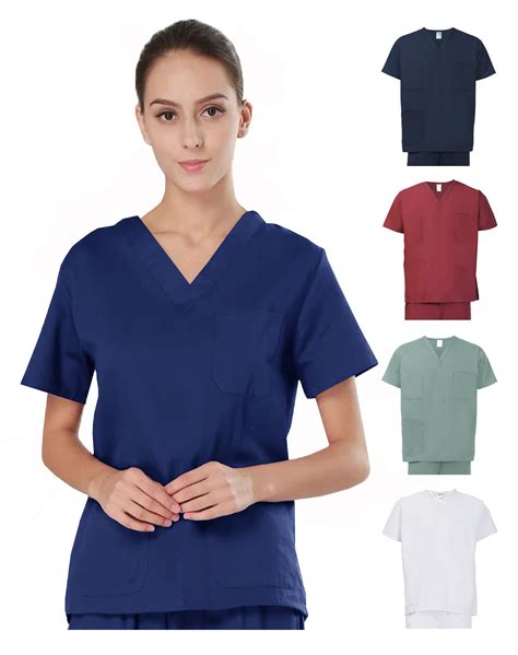 Unisex Professional Medical Doctor Nurse reversible Uniform Scrubs Top ...