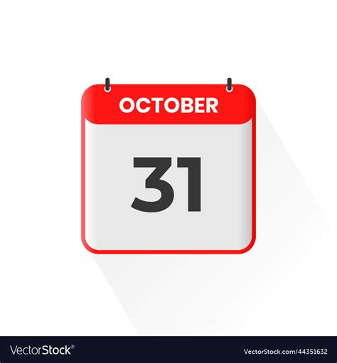 31st october calendar icon october 31 calendar Vector Image