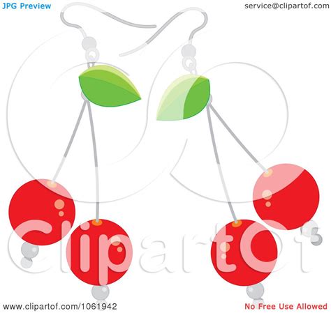 Clipart Bing Cherry Earrings - Royalty Free Vector Jewelry Illustration ...