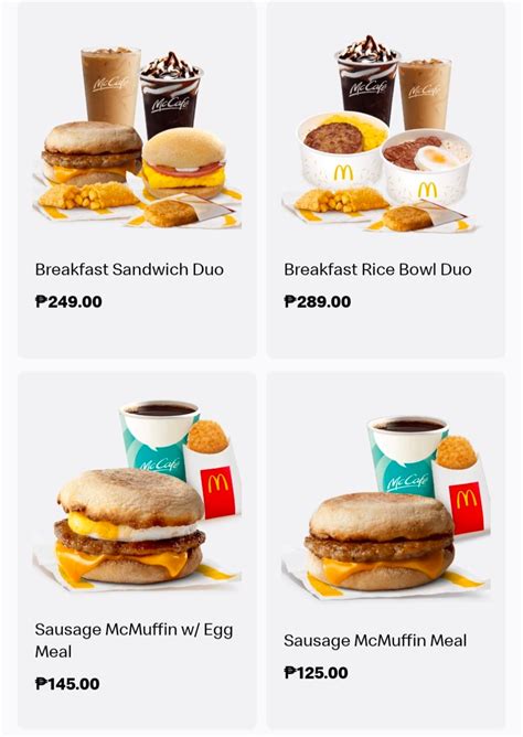 MCDONALD'S Breakfast Menu 2022... - Angkas Legazpi / PhilEx