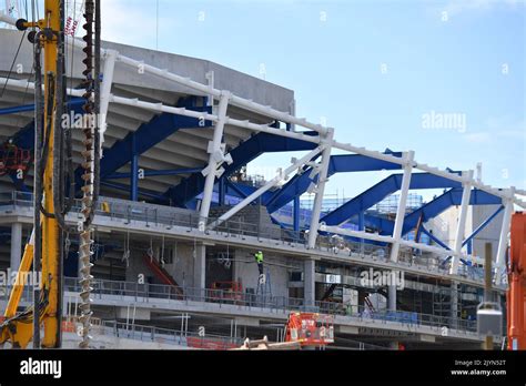 Construction is seen at the Sydney Football Stadium Redevelopment site ...