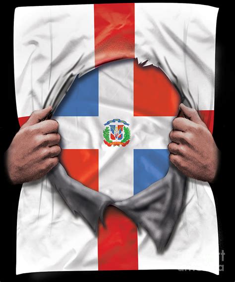 Dominican Republic Flag English Flag Ripped Open Digital Art by Jose O ...