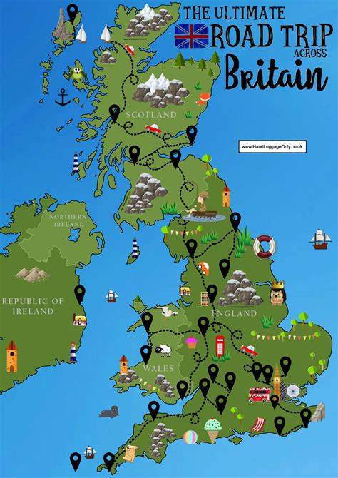 The Ultimate Road Trip Map of 26 Places To See Across Great Britain ...