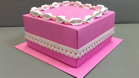 Origami Wedding Birthday Cake Display Gift Box - YouTube