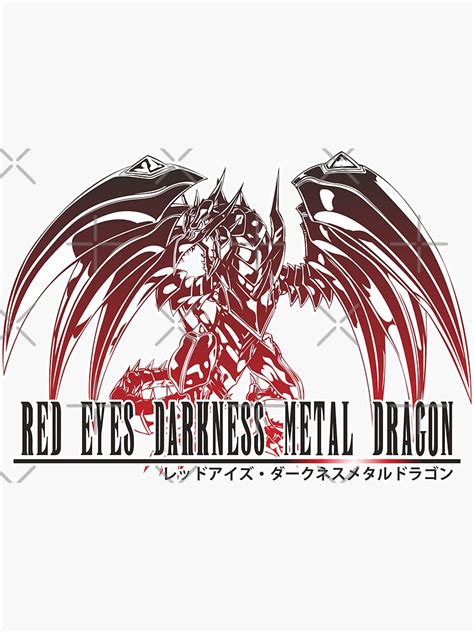 "Red Eyes Darkness Metal Dragon in Final Fantasy Style" Sticker for ...