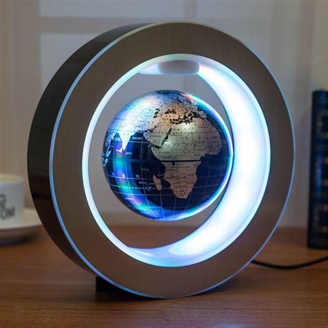 4 Inch Magnetic Levitation Floating Globe LED Light Self-Rotating World ...