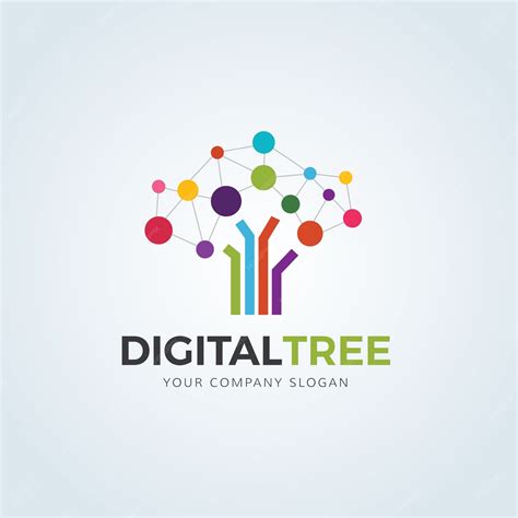 Premium Vector | Digital tree logo template