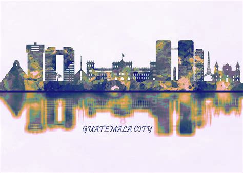 Guatemala City Skyline Mixed Media by NextWay Art - Fine Art America