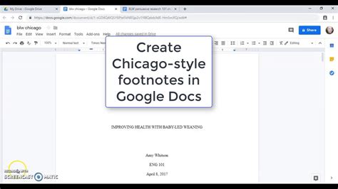 Create Chicago-style footnotes in Google Docs - YouTube