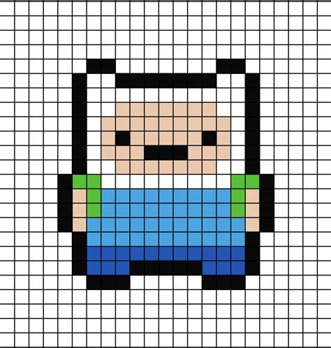 Finn the Human Pixel Art | Dibujitos sencillos, Patrón de punto de cruz ...