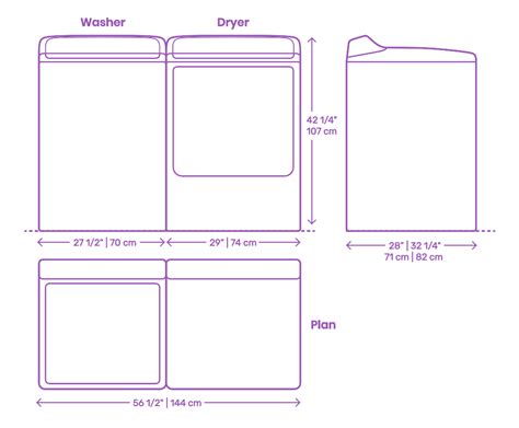 Whirlpool HE Top Load Washer & Dryer Dimensions & Drawings | Dimensions.com