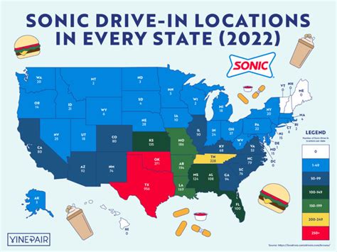 The Number of Sonic Drive-Ins in Every State [MAP] | VinePair